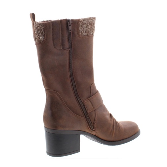 Baretraps Wylla MidCalf BootsFauxLeather KnitTrim - Picture 2 of 8